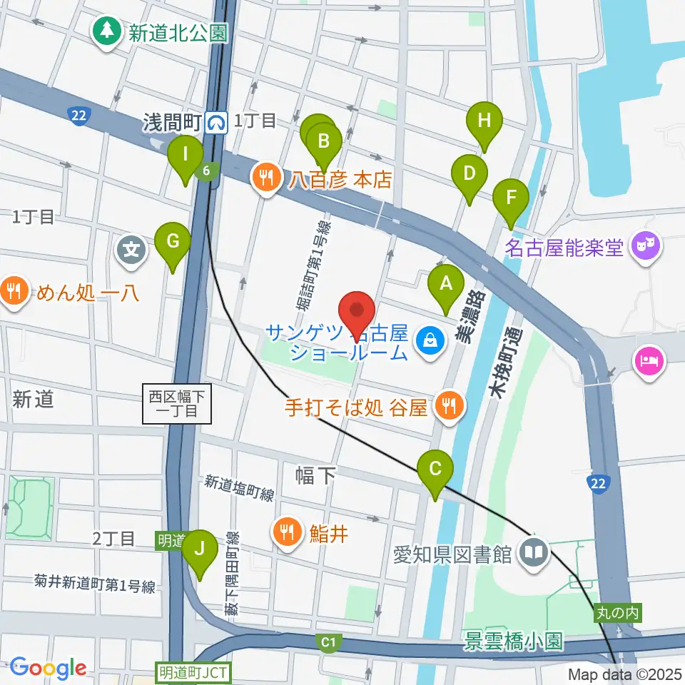 大正琴のナルダン楽器周辺のカフェ一覧地図