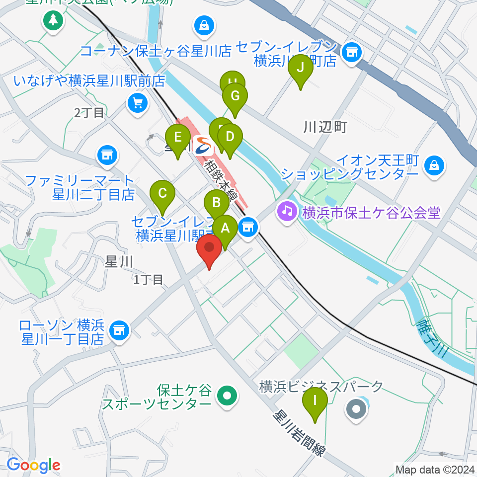 星川センター ヤマハミュージック周辺のカフェ一覧地図