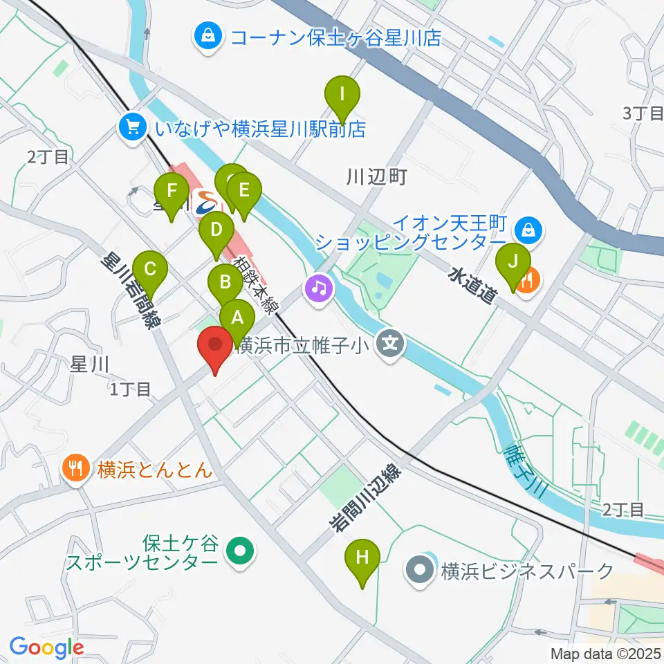 星川センター ヤマハミュージック周辺のカフェ一覧地図