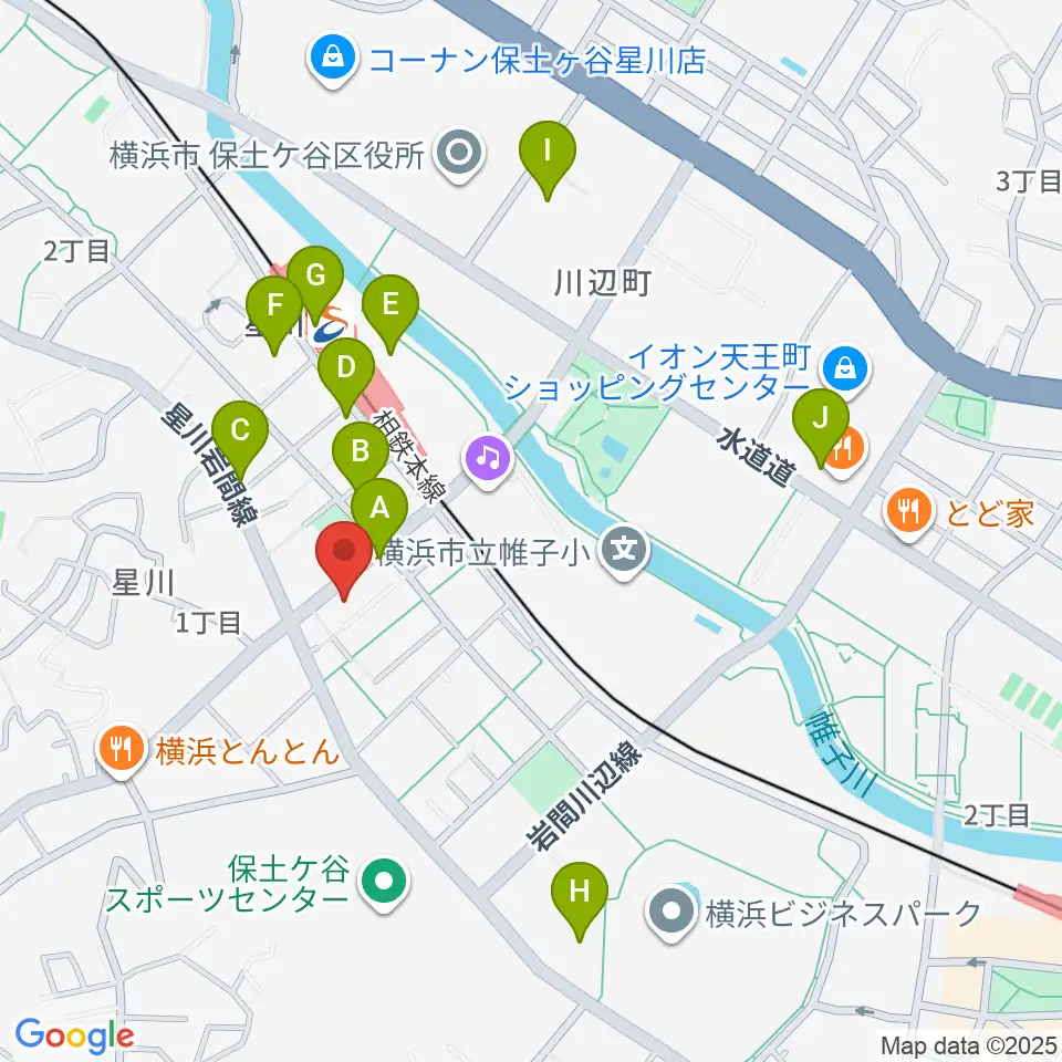 星川センター ヤマハミュージック周辺のカフェ一覧地図