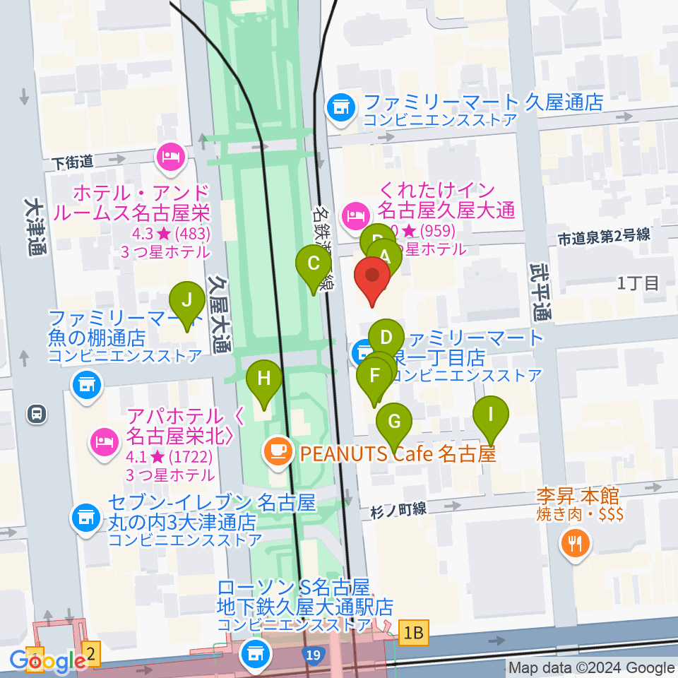 ポエポエ名古屋周辺のカフェ一覧地図