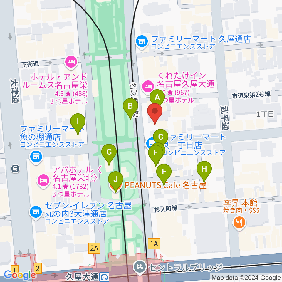 ポエポエ名古屋周辺のカフェ一覧地図