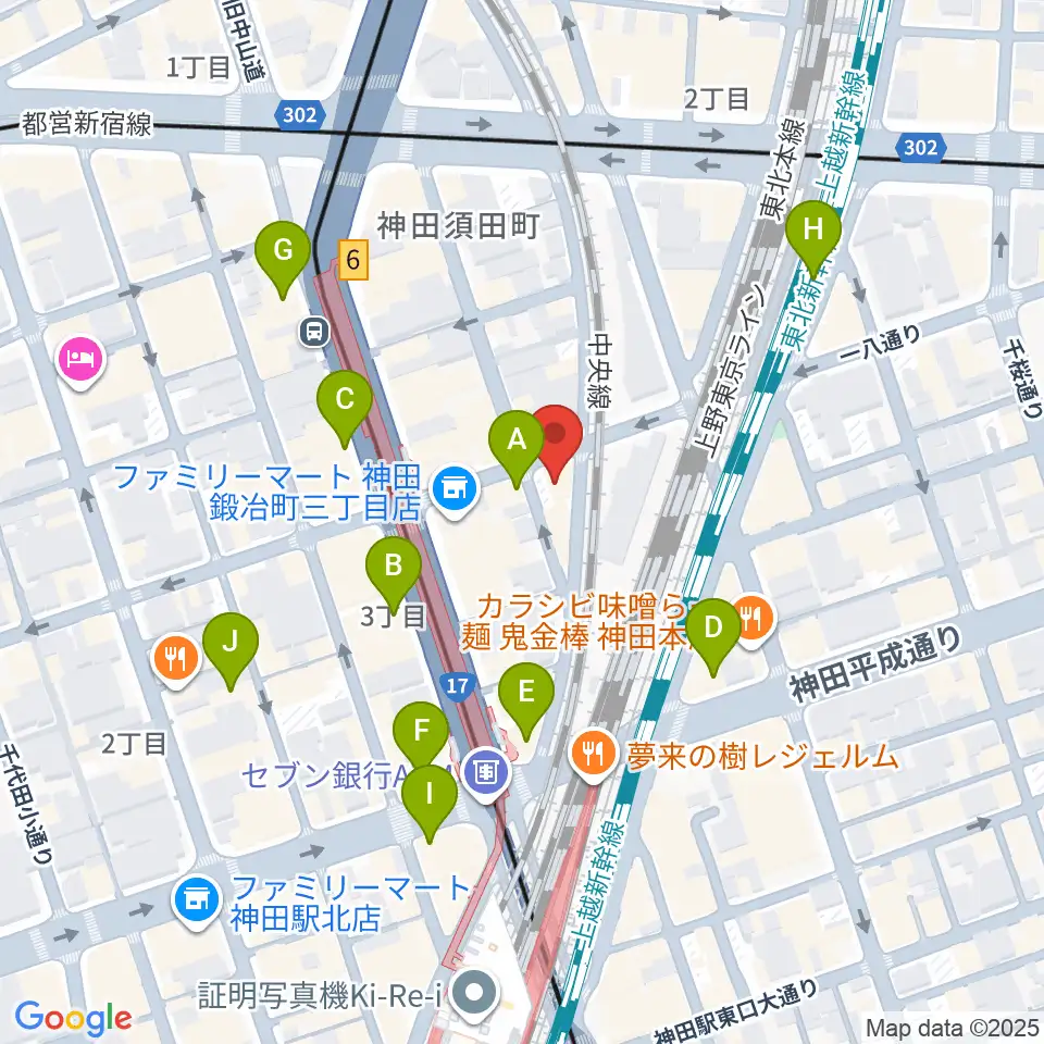 ストラト・クレイジー周辺のカフェ一覧地図