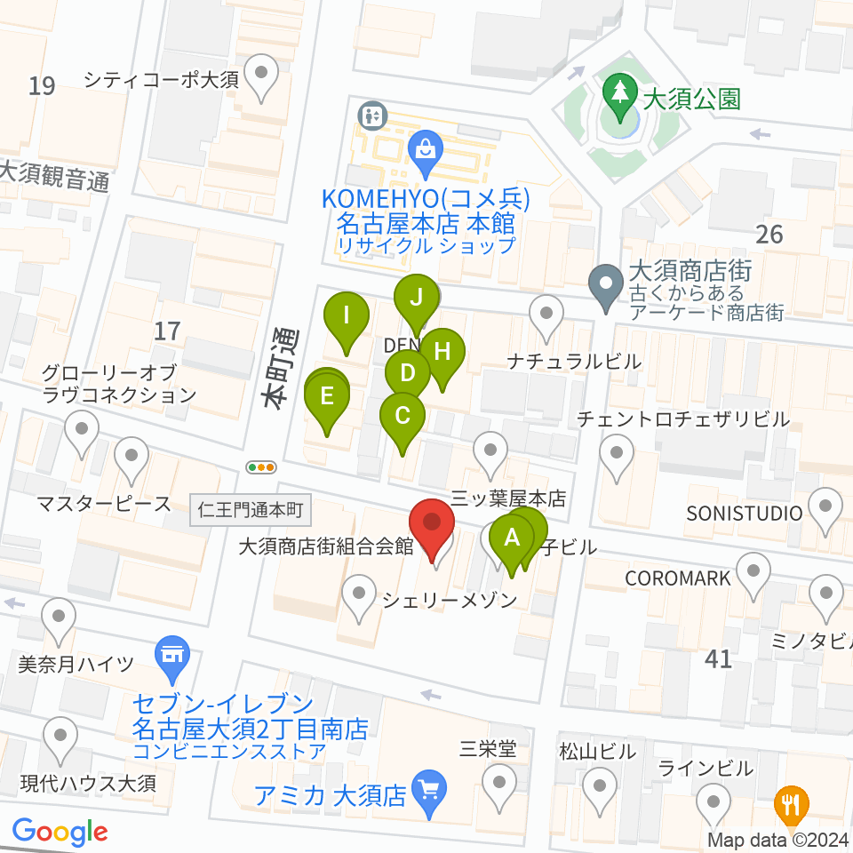 リアルスタンダード周辺のカフェ一覧地図