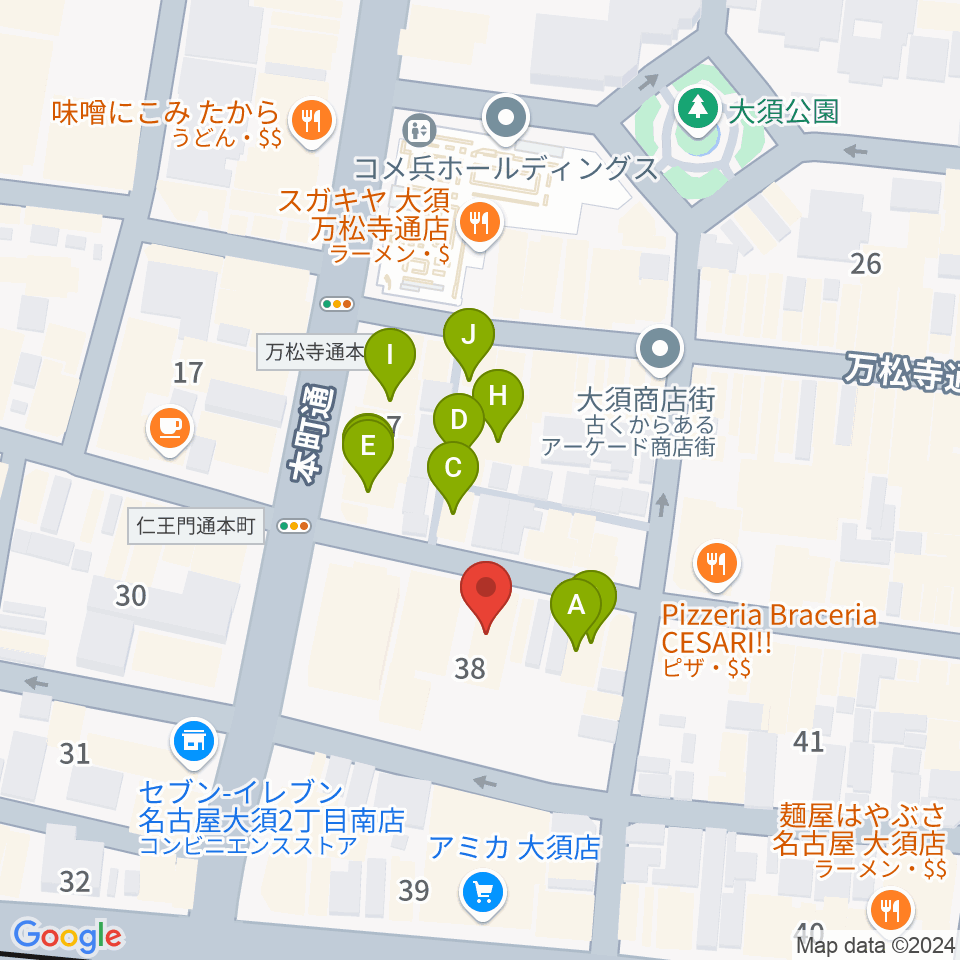 リアルスタンダード周辺のカフェ一覧地図