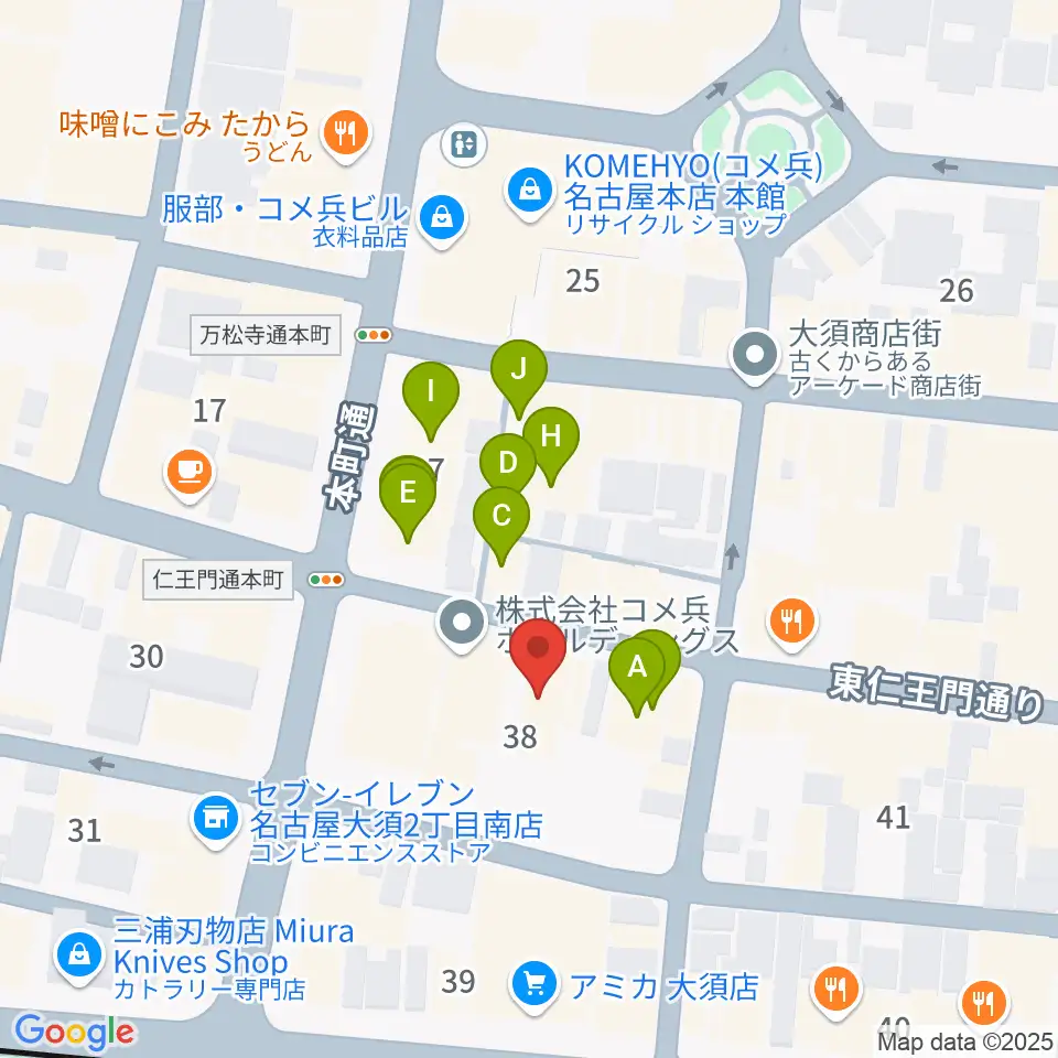 リアルスタンダード周辺のカフェ一覧地図