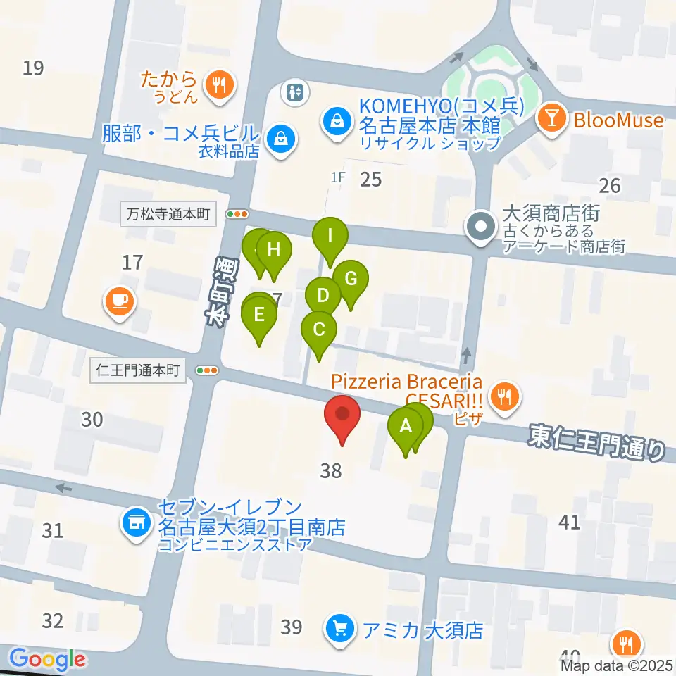 リアルスタンダード周辺のカフェ一覧地図
