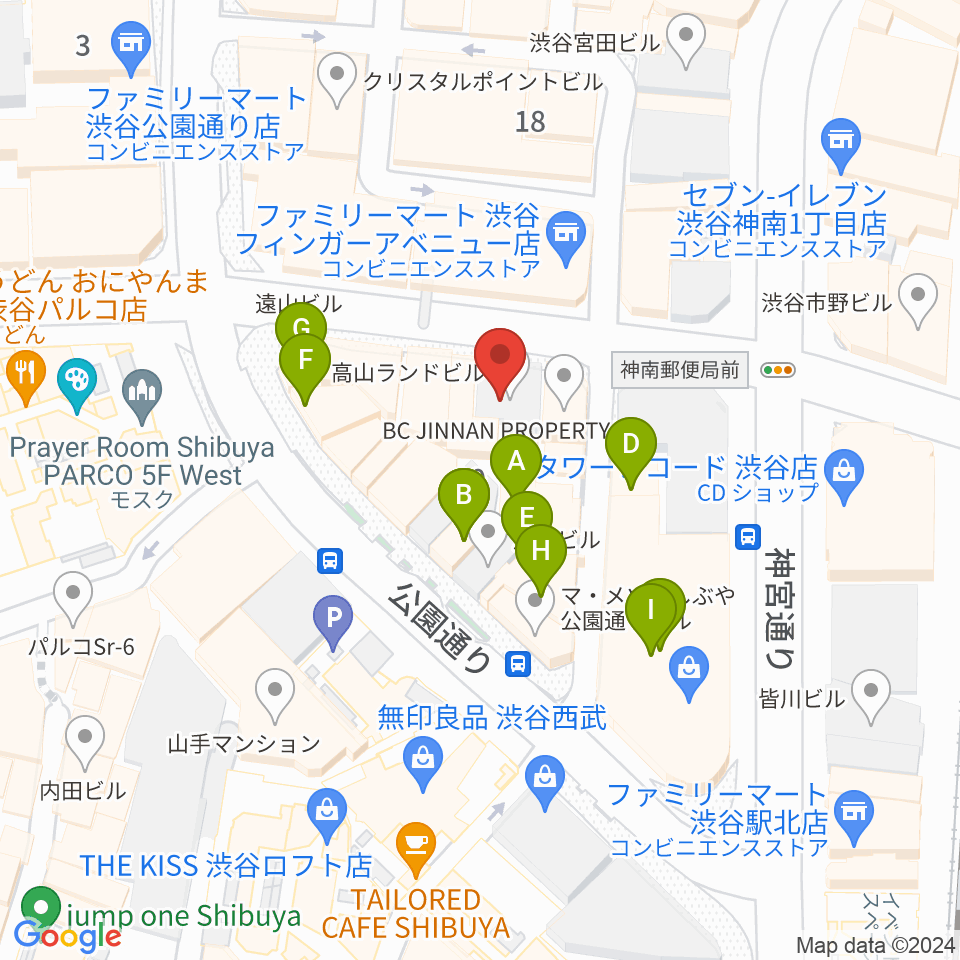 ESP渋谷クラフトハウス周辺のカフェ一覧地図