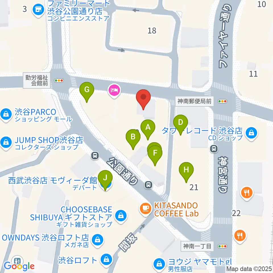 ESP渋谷クラフトハウス周辺のカフェ一覧地図