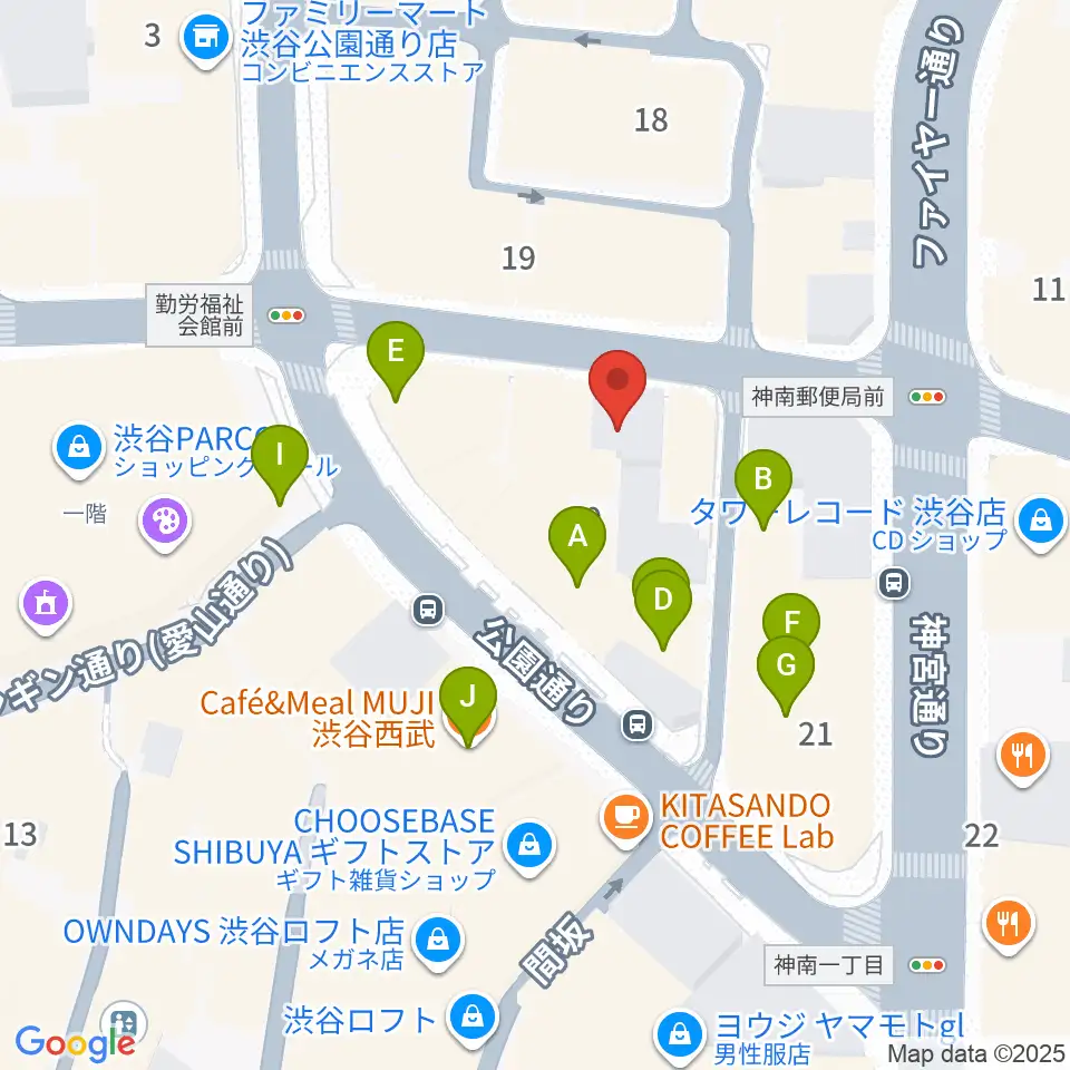 ESP渋谷クラフトハウス周辺のカフェ一覧地図