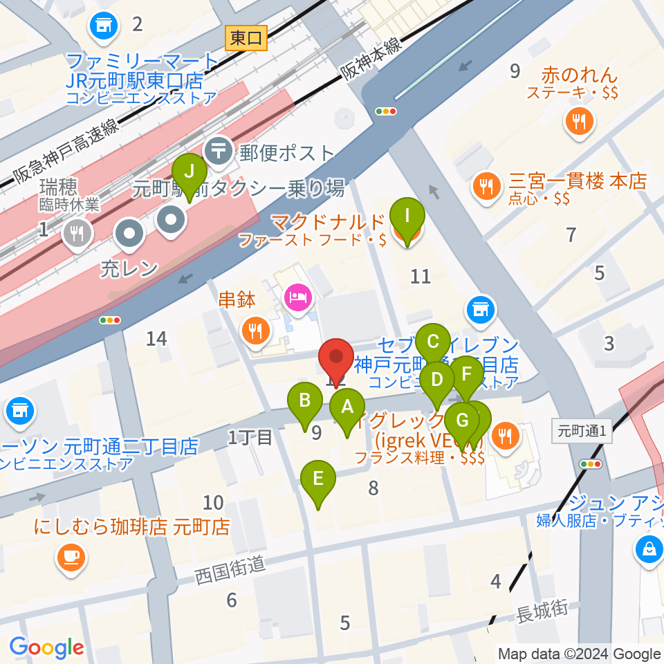 TONE BLUE周辺のカフェ一覧地図