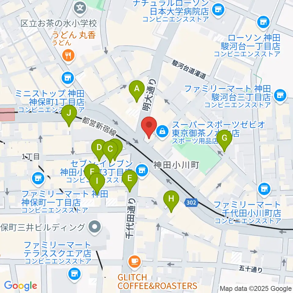 クロサワ楽器 G-CLUB TOKYO周辺のカフェ一覧地図