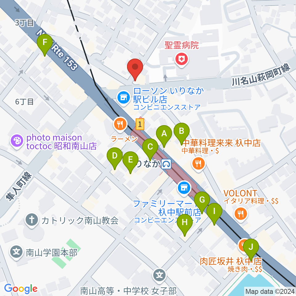 みどり楽器・名古屋周辺のカフェ一覧地図