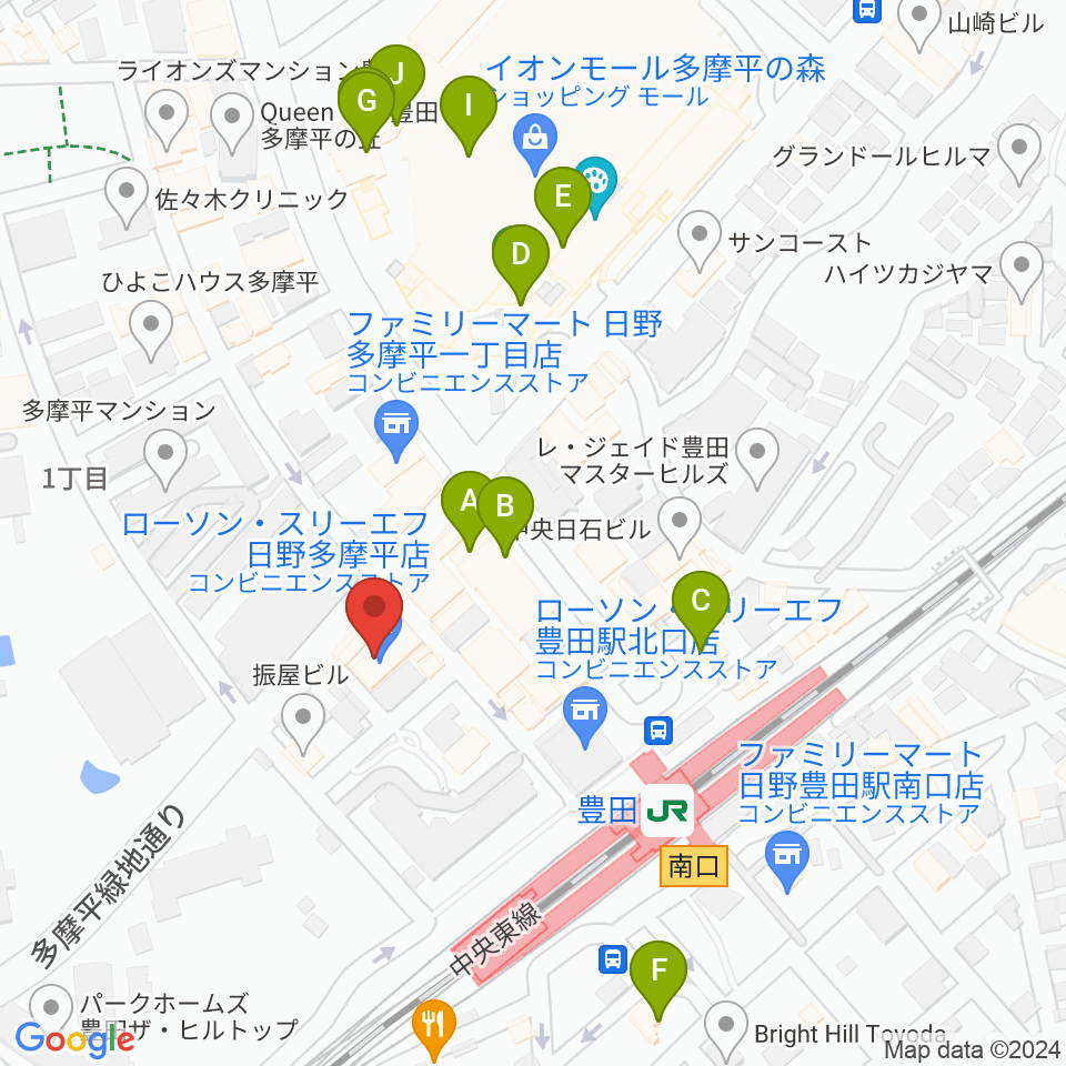 宮地楽器 豊田センター周辺のカフェ一覧地図