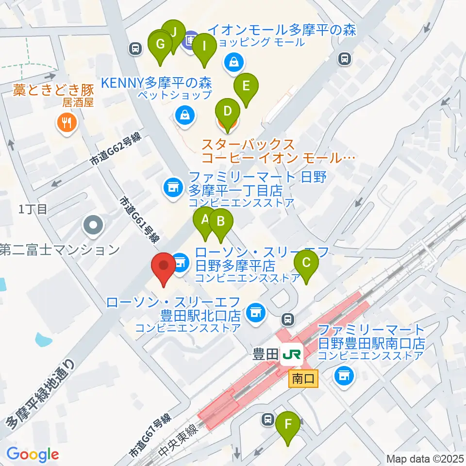 宮地楽器 豊田センター周辺のカフェ一覧地図