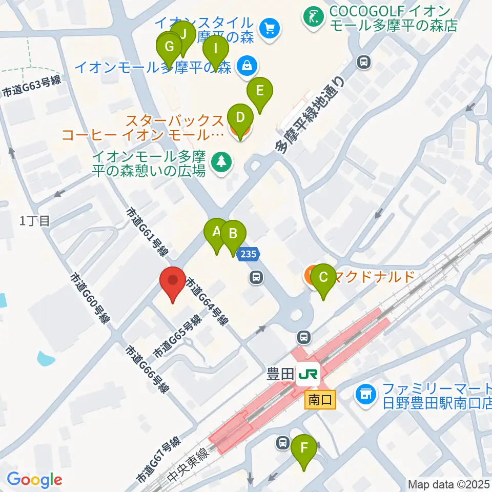 宮地楽器 豊田センター周辺のカフェ一覧地図
