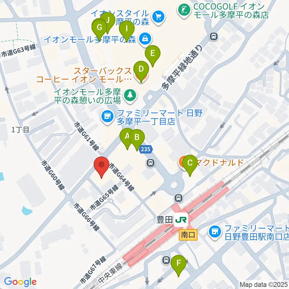 宮地楽器 豊田センター周辺のカフェ一覧地図