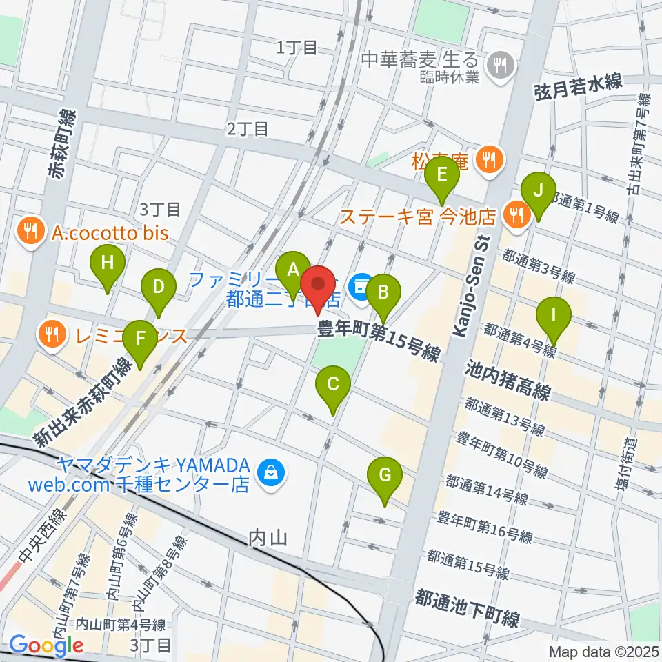 植村楽器周辺のカフェ一覧地図