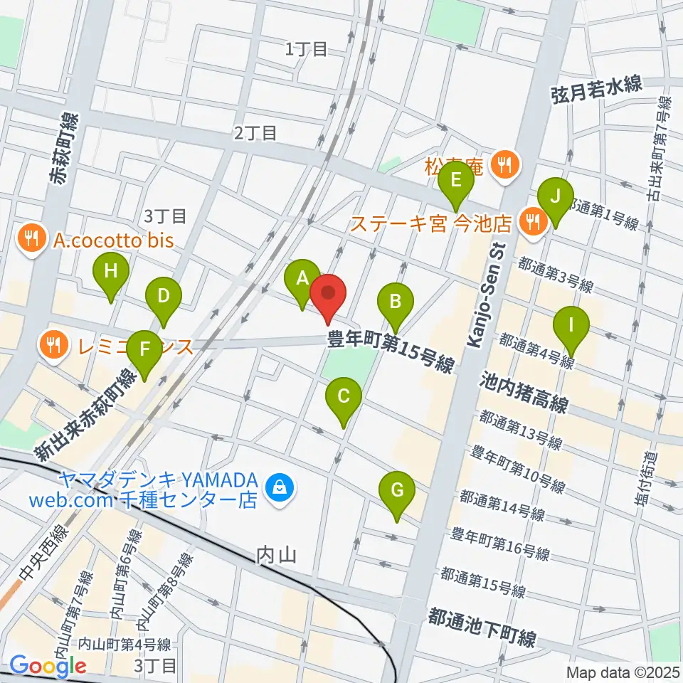 植村楽器周辺のカフェ一覧地図