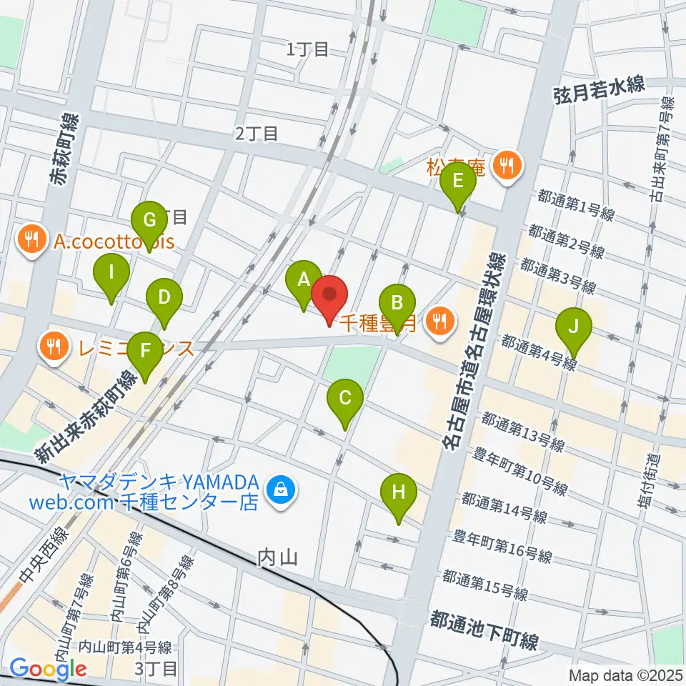植村楽器周辺のカフェ一覧地図