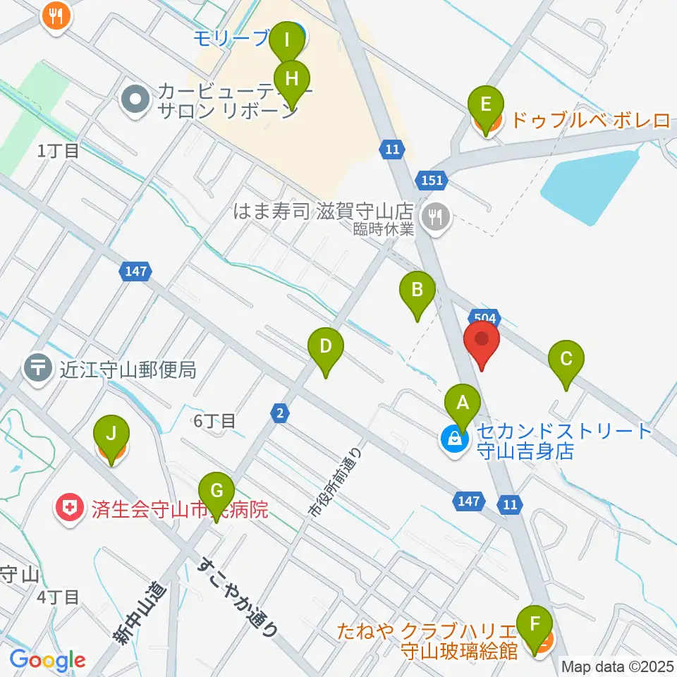 青い鳥音楽学園周辺のカフェ一覧地図