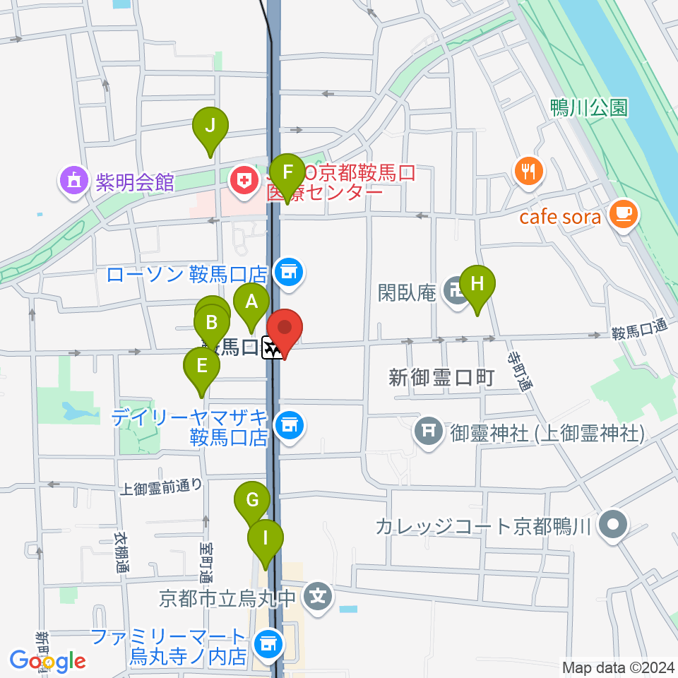 一木楽器周辺のカフェ一覧地図