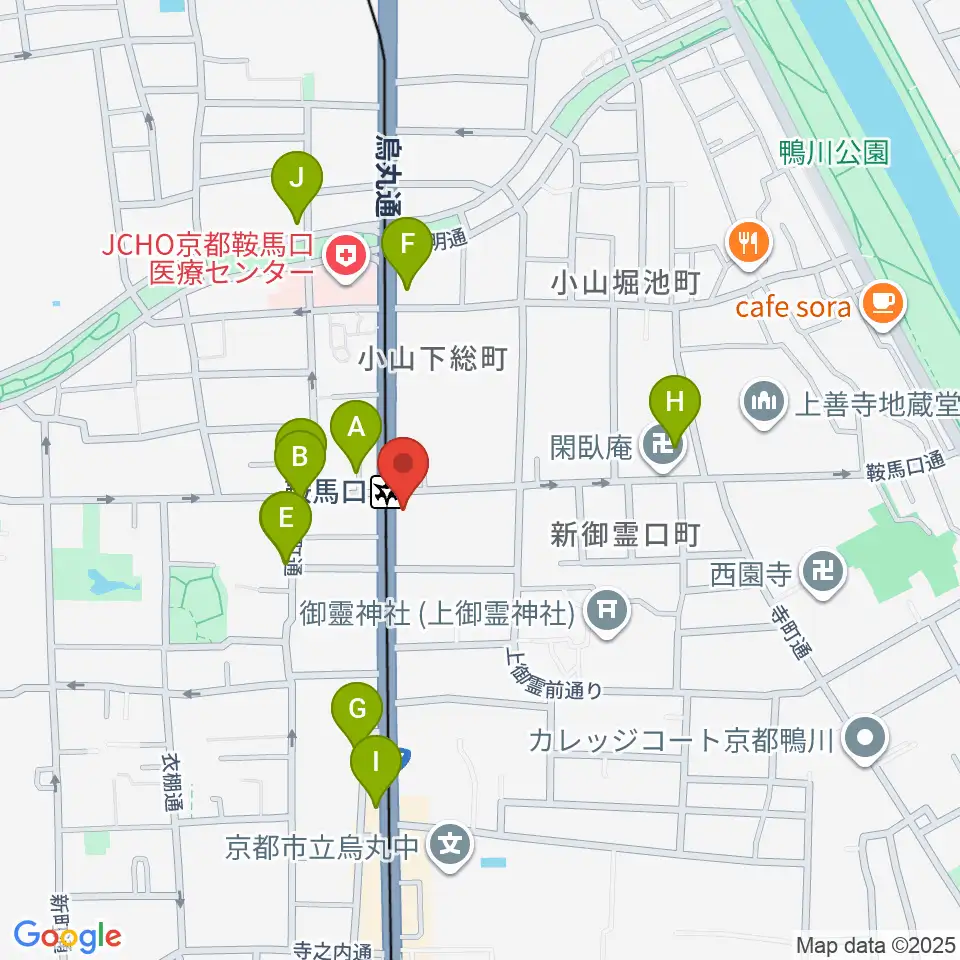 一木楽器周辺のカフェ一覧地図