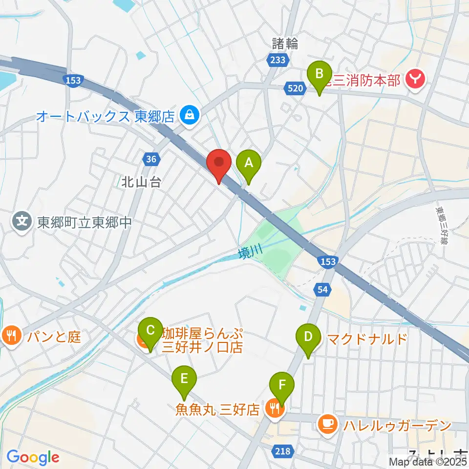 S.ホール レ・マーニ周辺のカフェ一覧地図