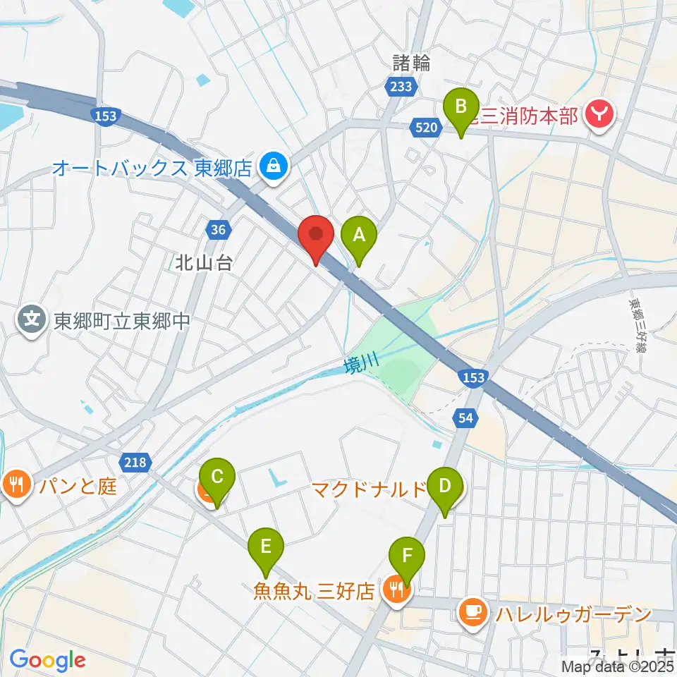 S.ホール レ・マーニ周辺のカフェ一覧地図