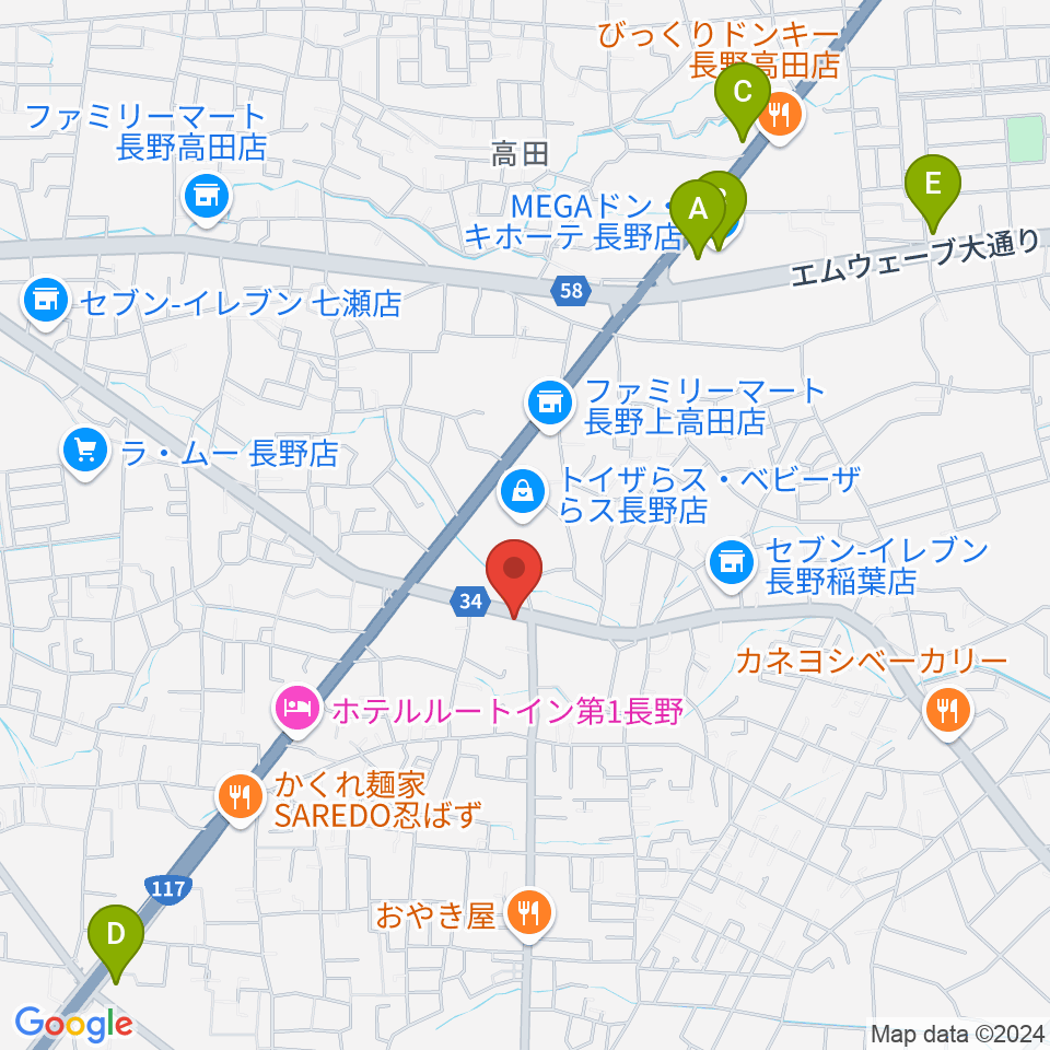 ＹＭサウンド周辺のカフェ一覧地図