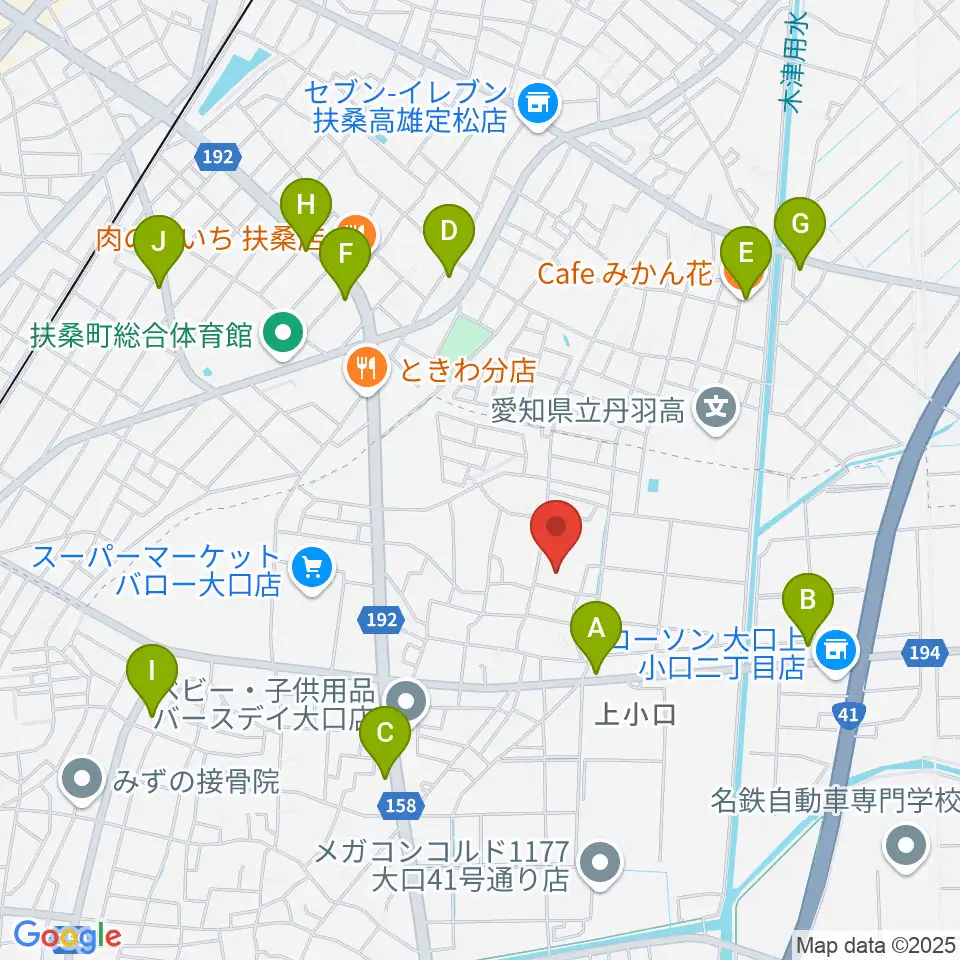 たかはし音楽学院周辺のカフェ一覧地図