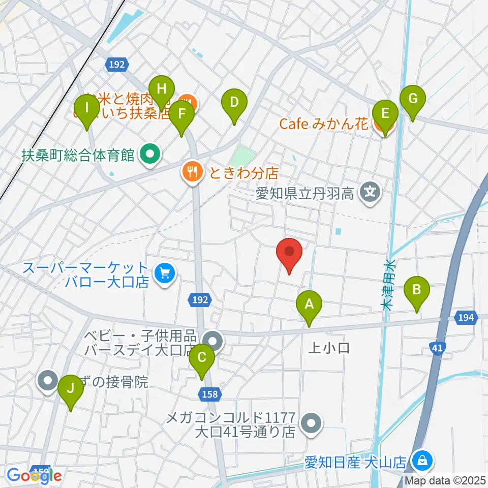 たかはし音楽学院周辺のカフェ一覧地図