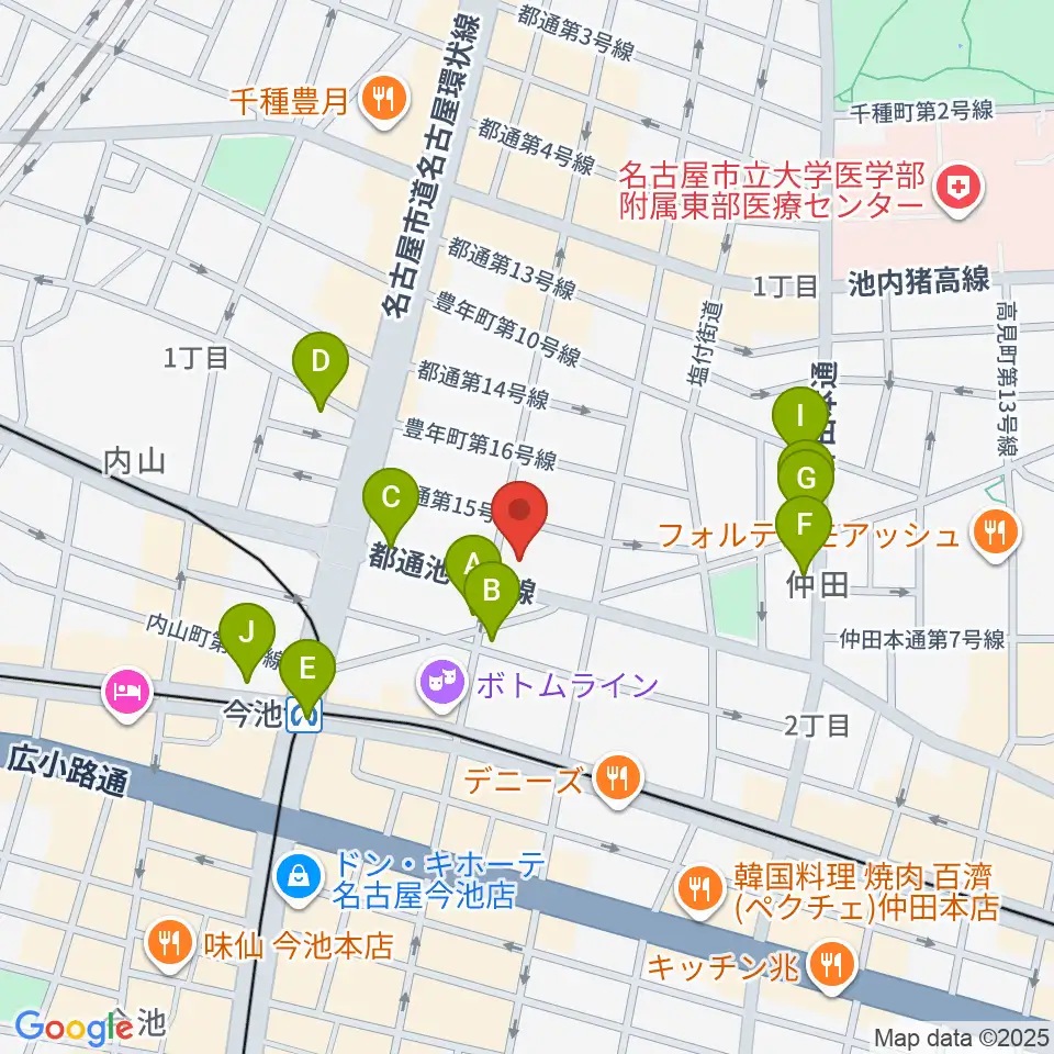 リトミック研究センター 第一支局周辺のカフェ一覧地図