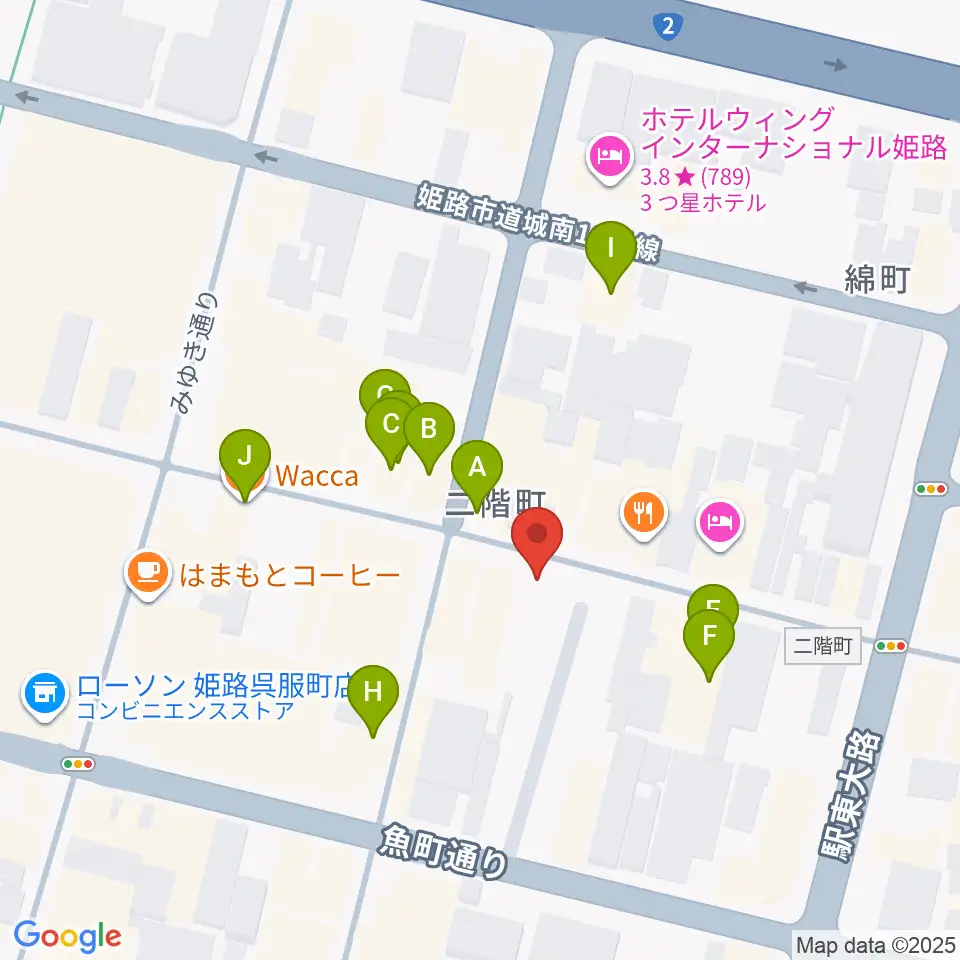 文化堂 姫路本店周辺のカフェ一覧地図