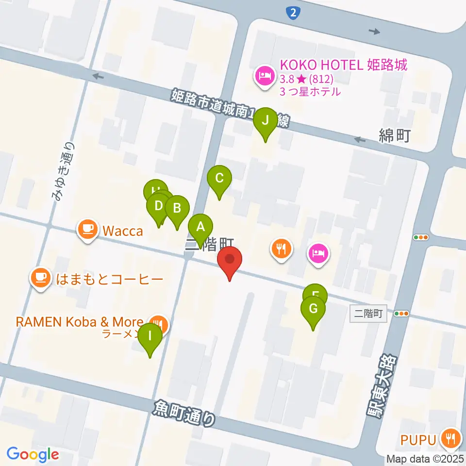 文化堂 姫路本店周辺のカフェ一覧地図