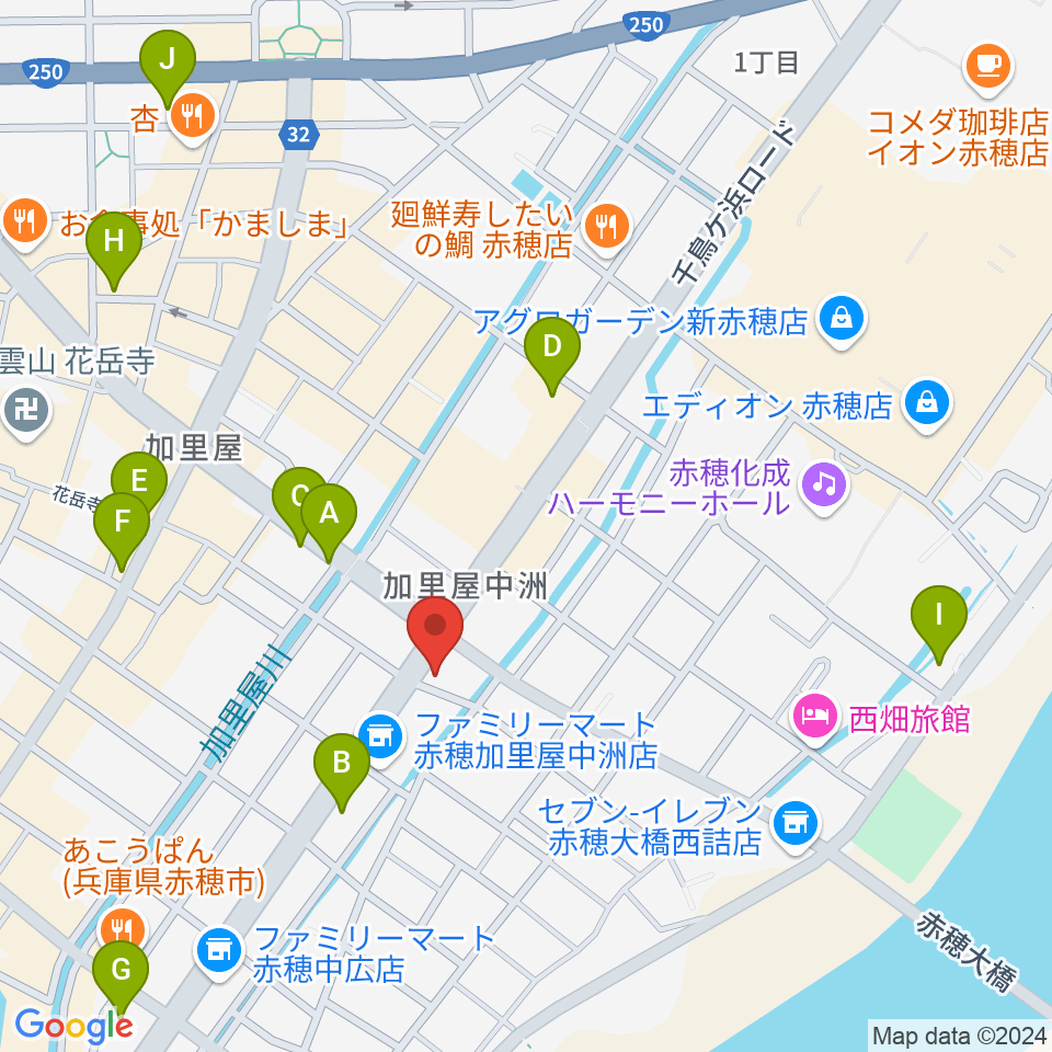 文化堂 赤穂センター周辺のカフェ一覧地図