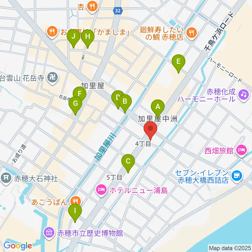 文化堂 赤穂センター周辺のカフェ一覧地図