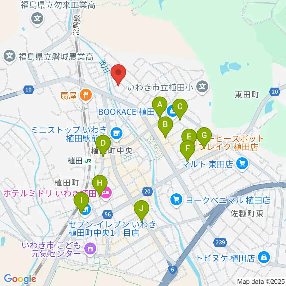 エモーション音楽教室周辺のカフェ一覧地図