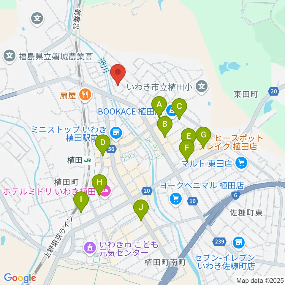 エモーション音楽教室周辺のカフェ一覧地図