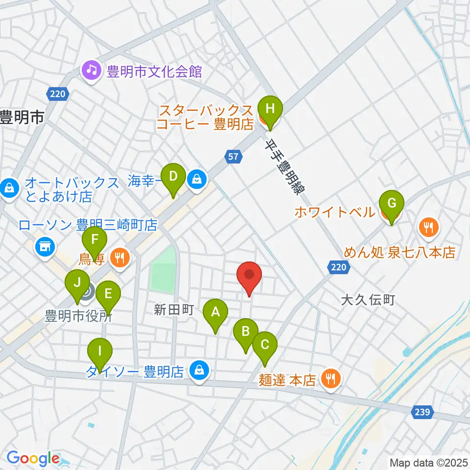 ミズノ弦楽器周辺のカフェ一覧地図