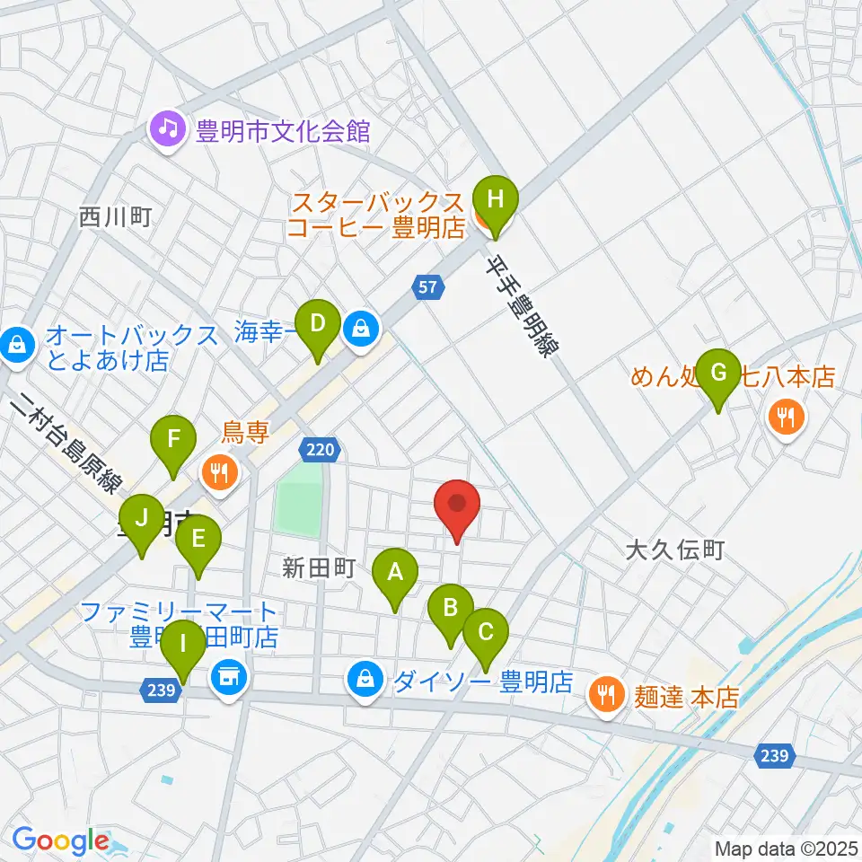 ミズノ弦楽器周辺のカフェ一覧地図