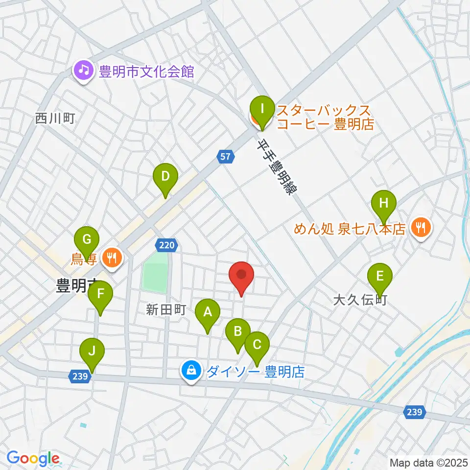 ミズノ弦楽器周辺のカフェ一覧地図