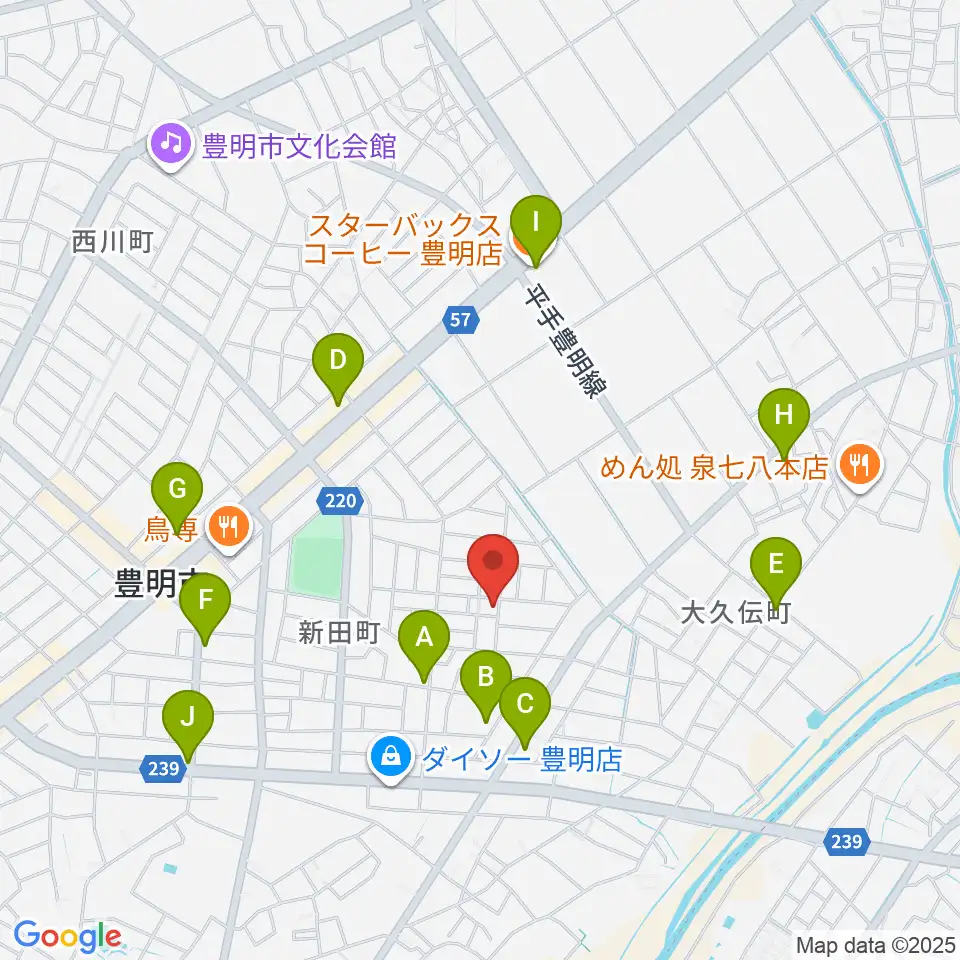 ミズノ弦楽器周辺のカフェ一覧地図