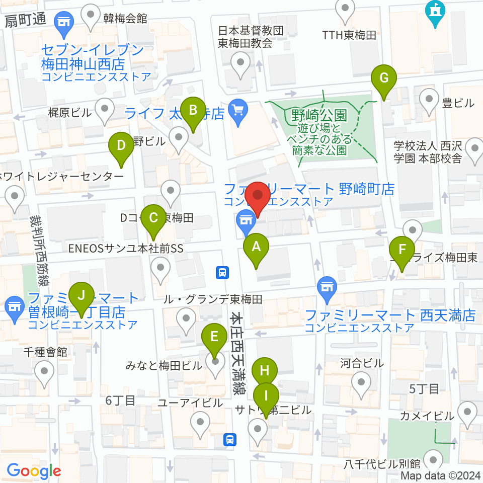 梅田ALWAYS周辺のカフェ一覧地図