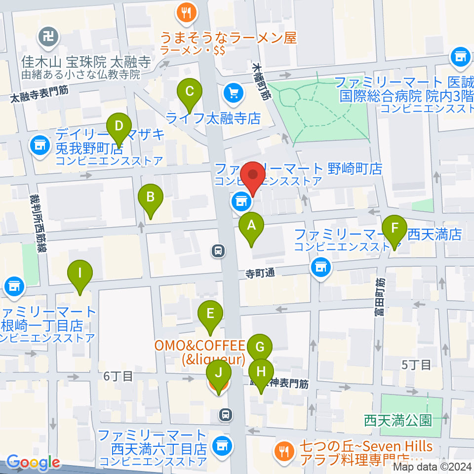 梅田ALWAYS周辺のカフェ一覧地図