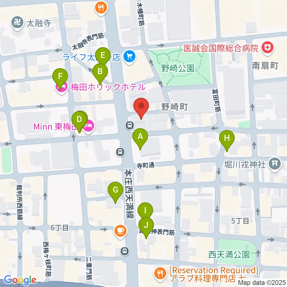 梅田ALWAYS周辺のカフェ一覧地図