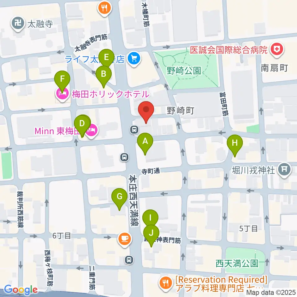 梅田ALWAYS周辺のカフェ一覧地図