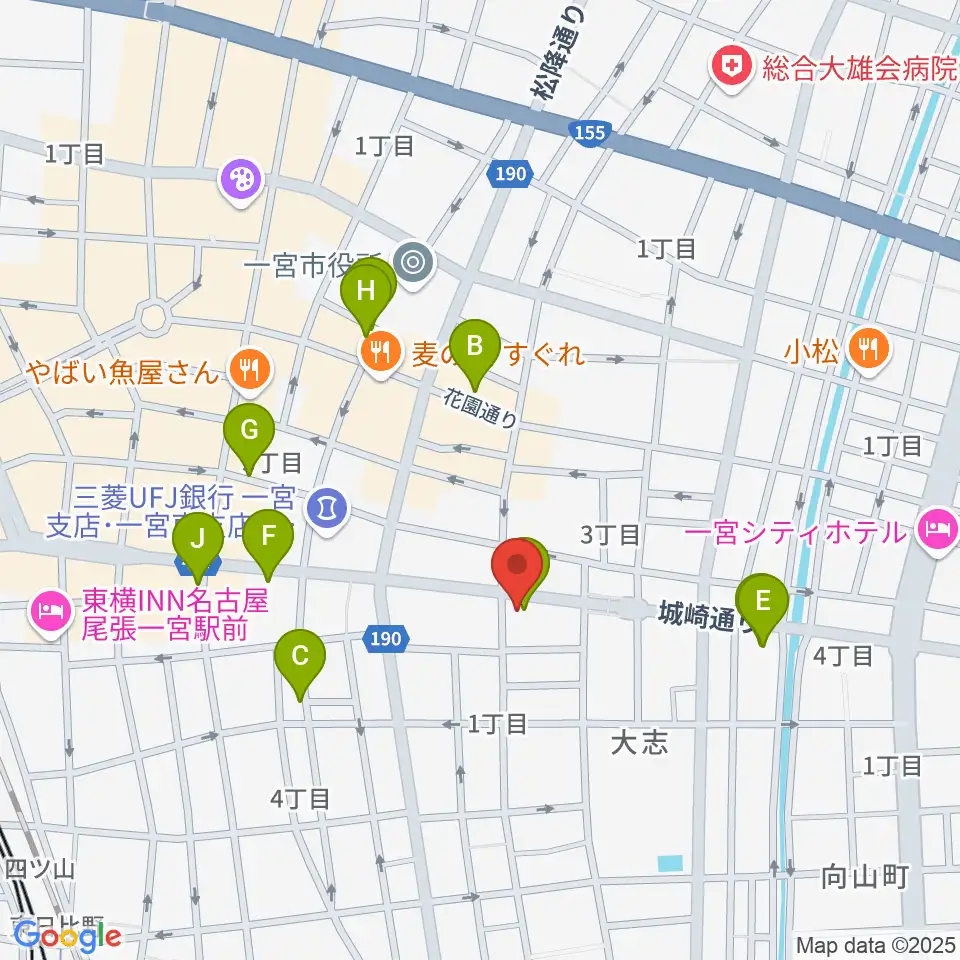 ミュージックポケット周辺のカフェ一覧地図