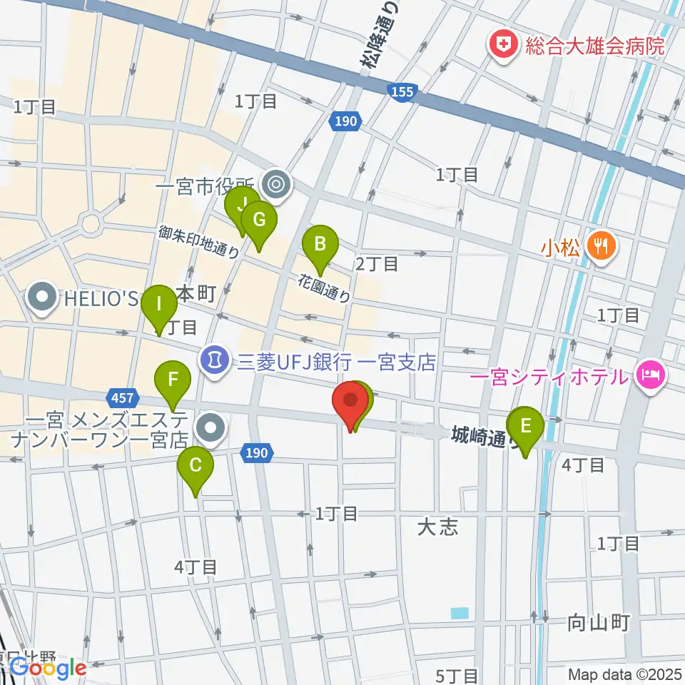 ミュージックポケット周辺のカフェ一覧地図