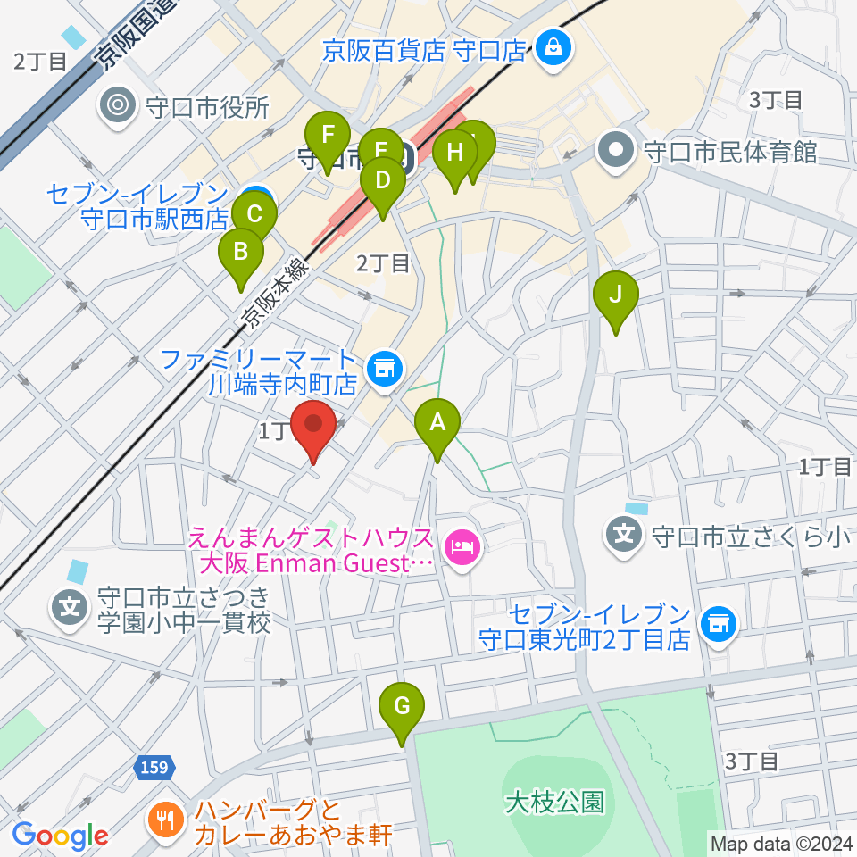 リズミックス音楽教室周辺のカフェ一覧地図